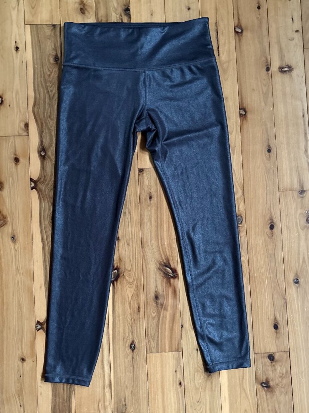 Athleta Elation Ultra High Rise Shimmer Shine Tight Leggings Black Metallic S